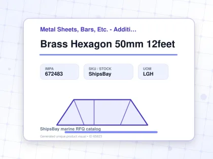 Brass Hexagon 50mm 12feet - Metal Sheets, Bars, Etc. - Additional Items - IMPA 672483 - UOM LGH