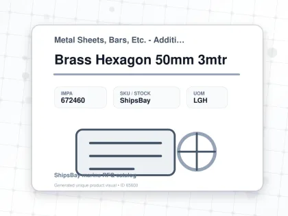 Brass Hexagon 50mm 3mtr - Metal Sheets, Bars, Etc. - Additional Items - IMPA 672460 - UOM LGH