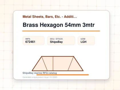 Brass Hexagon 54mm 3mtr - Metal Sheets, Bars, Etc. - Additional Items - IMPA 672461 - UOM LGH