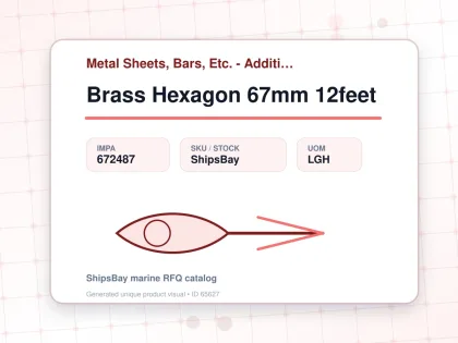 Brass Hexagon 67mm 12feet - Metal Sheets, Bars, Etc. - Additional Items - IMPA 672487 - UOM LGH