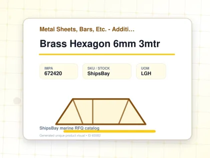 Brass Hexagon 6mm 3mtr - Metal Sheets, Bars, Etc. - Additional Items - IMPA 672420 - UOM LGH