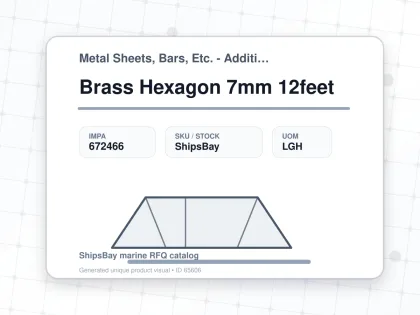 Brass Hexagon 7mm 12feet - Metal Sheets, Bars, Etc. - Additional Items - IMPA 672466 - UOM LGH