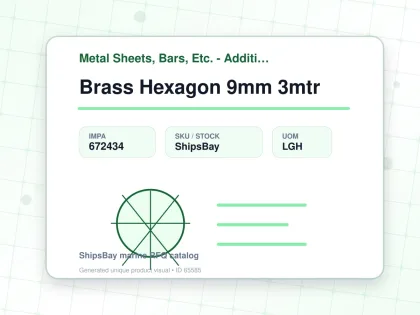 Brass Hexagon 9mm 3mtr - Metal Sheets, Bars, Etc. - Additional Items - IMPA 672434 - UOM LGH