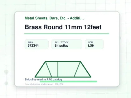 Brass Round 11mm 12feet - Metal Sheets, Bars, Etc. - Additional Items - IMPA 672344 - UOM LGH