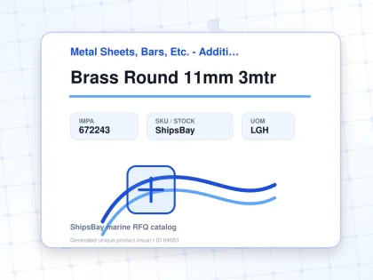 Brass Round 11mm 3mtr - Metal Sheets, Bars, Etc. - Additional Items - IMPA 672243 - UOM LGH