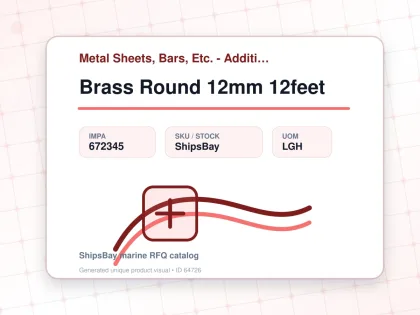 Brass Round 12mm 12feet - Metal Sheets, Bars, Etc. - Additional Items - IMPA 672345 - UOM LGH