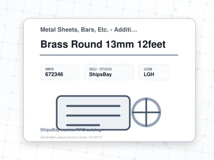 Brass Round 13mm 12feet - Metal Sheets, Bars, Etc. - Additional Items - IMPA 672346 - UOM LGH