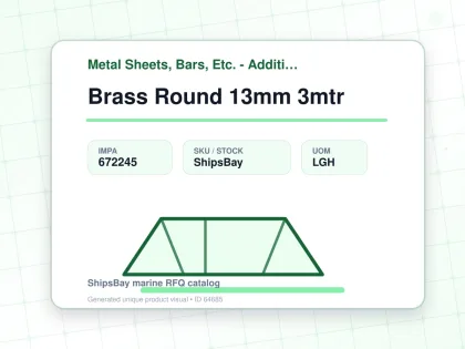 Brass Round 13mm 3mtr - Metal Sheets, Bars, Etc. - Additional Items - IMPA 672245 - UOM LGH