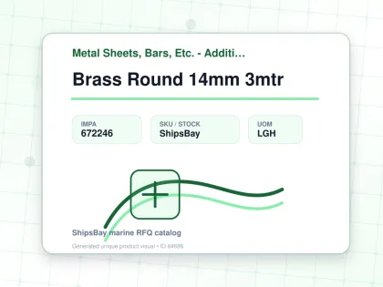 Brass Round 14mm 3mtr - Metal Sheets, Bars, Etc. - Additional Items - IMPA 672246 - UOM LGH