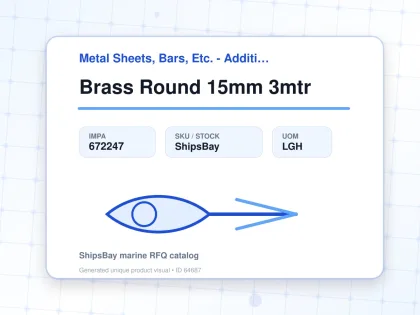 Brass Round 15mm 3mtr - Metal Sheets, Bars, Etc. - Additional Items - IMPA 672247 - UOM LGH
