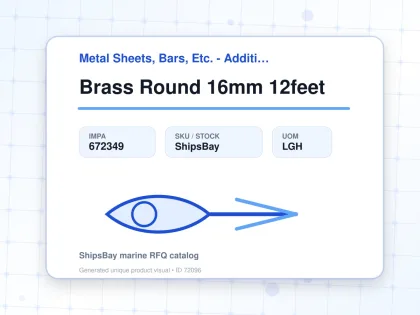 Brass Round 16mm 12feet - Metal Sheets, Bars, Etc. - Additional Items - IMPA 672349 - UOM LGH