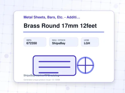 Brass Round 17mm 12feet - Metal Sheets, Bars, Etc. - Additional Items - IMPA 672350 - UOM LGH