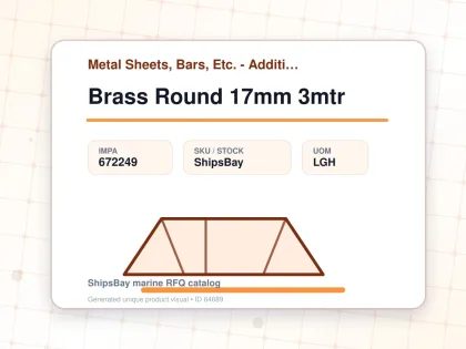 Brass Round 17mm 3mtr - Metal Sheets, Bars, Etc. - Additional Items - IMPA 672249 - UOM LGH