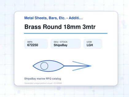 Brass Round 18mm 3mtr - Metal Sheets, Bars, Etc. - Additional Items - IMPA 672250 - UOM LGH