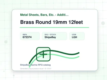 Brass Round 19mm 12feet - Metal Sheets, Bars, Etc. - Additional Items - IMPA 672374 - UOM LGH