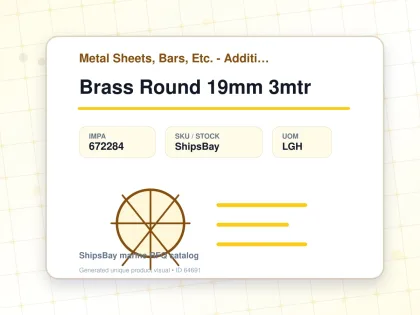 Brass Round 19mm 3mtr - Metal Sheets, Bars, Etc. - Additional Items - IMPA 672284 - UOM LGH