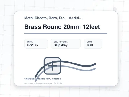 Brass Round 20mm 12feet - Metal Sheets, Bars, Etc. - Additional Items - IMPA 672375 - UOM LGH