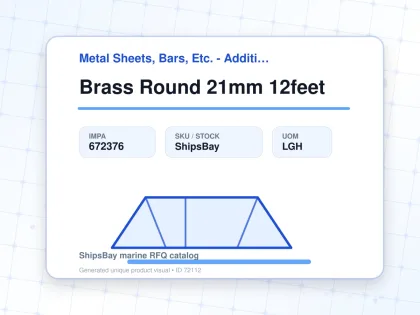 Brass Round 21mm 12feet - Metal Sheets, Bars, Etc. - Additional Items - IMPA 672376 - UOM LGH