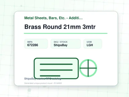 Brass Round 21mm 3mtr - Metal Sheets, Bars, Etc. - Additional Items - IMPA 672286 - UOM LGH