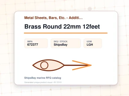 Brass Round 22mm 12feet - Metal Sheets, Bars, Etc. - Additional Items - IMPA 672377 - UOM LGH