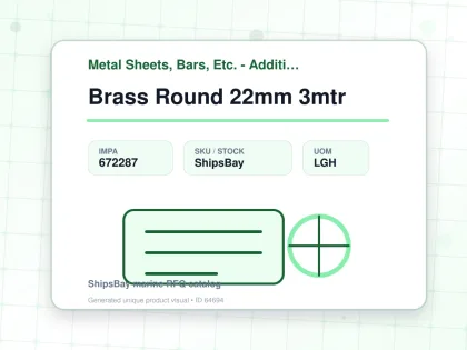 Brass Round 22mm 3mtr - Metal Sheets, Bars, Etc. - Additional Items - IMPA 672287 - UOM LGH