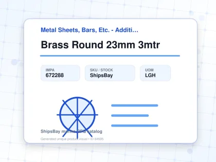 Brass Round 23mm 3mtr - Metal Sheets, Bars, Etc. - Additional Items - IMPA 672288 - UOM LGH