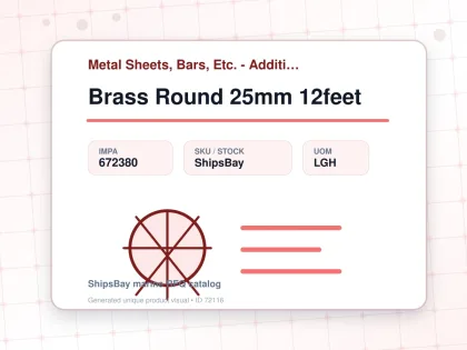 Brass Round 25mm 12feet - Metal Sheets, Bars, Etc. - Additional Items - IMPA 672380 - UOM LGH