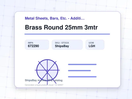 Brass Round 25mm 3mtr - Metal Sheets, Bars, Etc. - Additional Items - IMPA 672290 - UOM LGH
