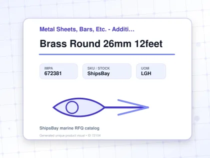 Brass Round 26mm 12feet - Metal Sheets, Bars, Etc. - Additional Items - IMPA 672381 - UOM LGH