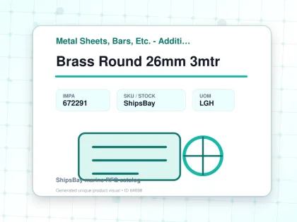 Brass Round 26mm 3mtr - Metal Sheets, Bars, Etc. - Additional Items - IMPA 672291 - UOM LGH