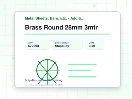 Brass Round 28mm 3mtr - Metal Sheets, Bars, Etc. - Additional Items - IMPA 672293 - UOM LGH
