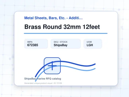 Brass Round 32mm 12feet - Metal Sheets, Bars, Etc. - Additional Items - IMPA 672385 - UOM LGH
