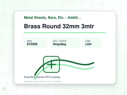 Brass Round 32mm 3mtr - Metal Sheets, Bars, Etc. - Additional Items - IMPA 672295 - UOM LGH