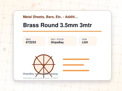 Brass Round 3.5mm 3mtr - Metal Sheets, Bars, Etc. - Additional Items - IMPA 672233 - UOM LGH