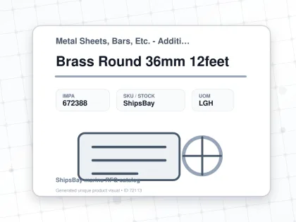 Brass Round 36mm 12feet - Metal Sheets, Bars, Etc. - Additional Items - IMPA 672388 - UOM LGH