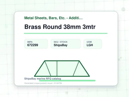 Brass Round 38mm 3mtr - Metal Sheets, Bars, Etc. - Additional Items - IMPA 672299 - UOM LGH