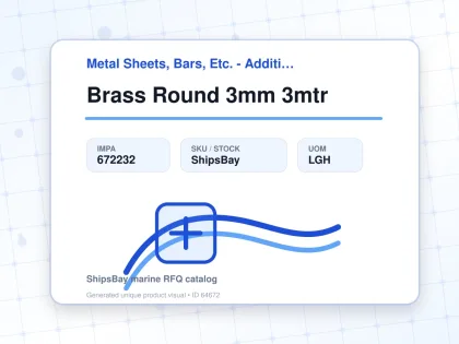 Brass Round 3mm 3mtr - Metal Sheets, Bars, Etc. - Additional Items - IMPA 672232 - UOM LGH