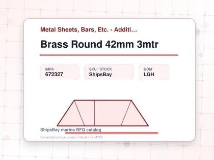 Brass Round 42mm 3mtr - Metal Sheets, Bars, Etc. - Additional Items - IMPA 672327 - UOM LGH