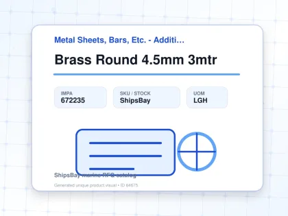 Brass Round 4.5mm 3mtr - Metal Sheets, Bars, Etc. - Additional Items - IMPA 672235 - UOM LGH