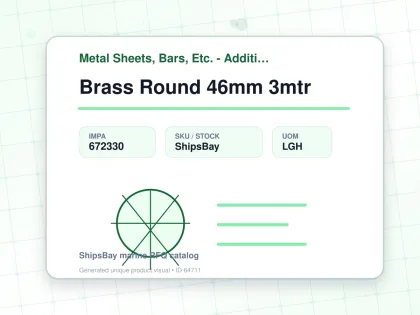 Brass Round 46mm 3mtr - Metal Sheets, Bars, Etc. - Additional Items - IMPA 672330 - UOM LGH
