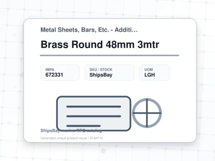 Brass Round 48mm 3mtr - Metal Sheets, Bars, Etc. - Additional Items - IMPA 672331 - UOM LGH