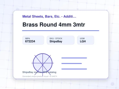 Brass Round 4mm 3mtr - Metal Sheets, Bars, Etc. - Additional Items - IMPA 672234 - UOM LGH
