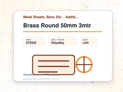 Brass Round 50mm 3mtr - Metal Sheets, Bars, Etc. - Additional Items - IMPA 672332 - UOM LGH