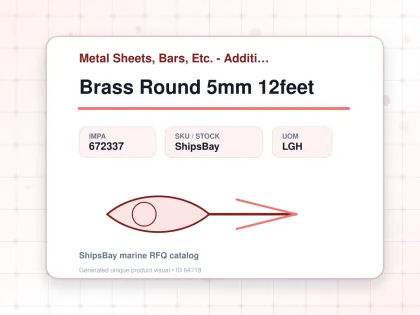 Brass Round 5mm 12feet - Metal Sheets, Bars, Etc. - Additional Items - IMPA 672337 - UOM LGH