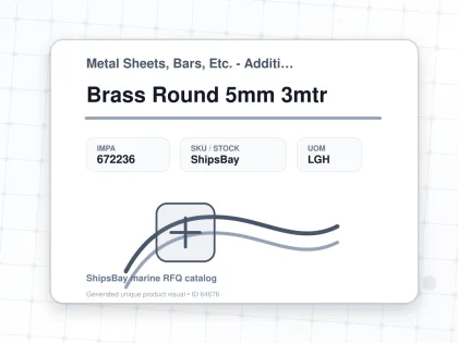 Brass Round 5mm 3mtr - Metal Sheets, Bars, Etc. - Additional Items - IMPA 672236 - UOM LGH