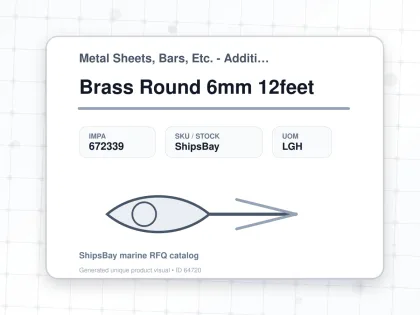 Brass Round 6mm 12feet - Metal Sheets, Bars, Etc. - Additional Items - IMPA 672339 - UOM LGH