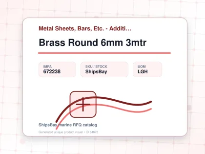 Brass Round 6mm 3mtr - Metal Sheets, Bars, Etc. - Additional Items - IMPA 672238 - UOM LGH