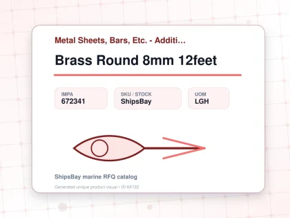 Brass Round 8mm 12feet - Metal Sheets, Bars, Etc. - Additional Items - IMPA 672341 - UOM LGH