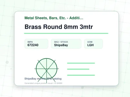 Brass Round 8mm 3mtr - Metal Sheets, Bars, Etc. - Additional Items - IMPA 672240 - UOM LGH