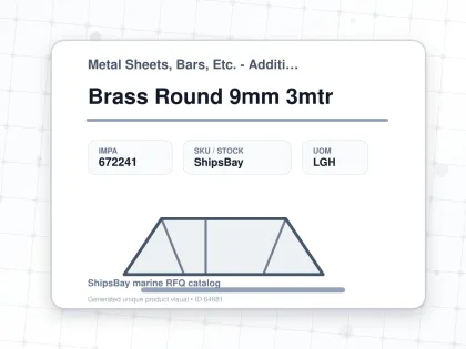 Brass Round 9mm 3mtr - Metal Sheets, Bars, Etc. - Additional Items - IMPA 672241 - UOM LGH